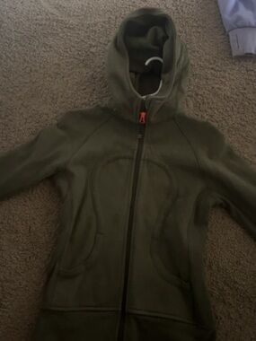 Women’s Olive Green Hooded Zip Jacket